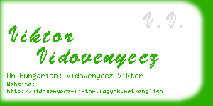 viktor vidovenyecz business card